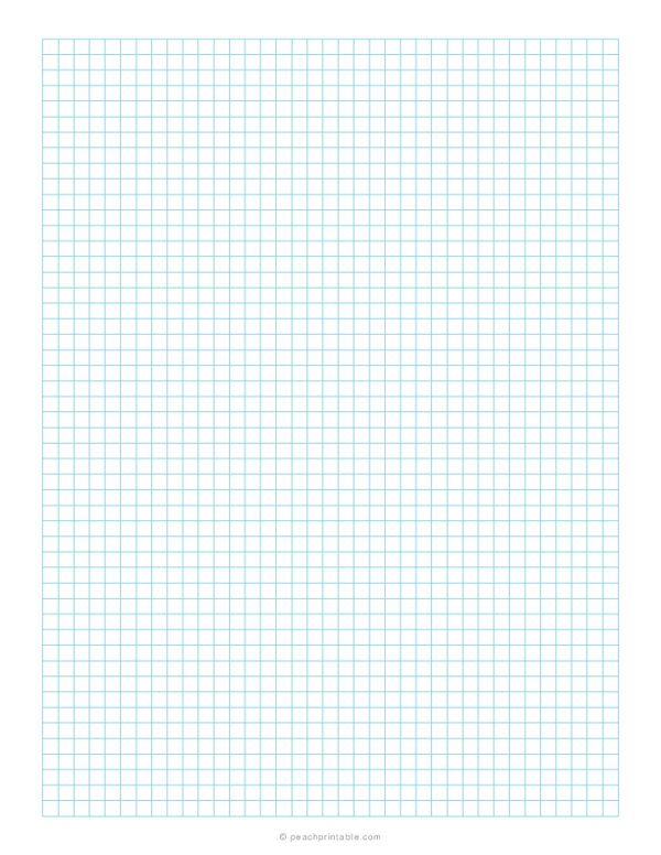 1/5 Grid Plain Graph Paper Blue