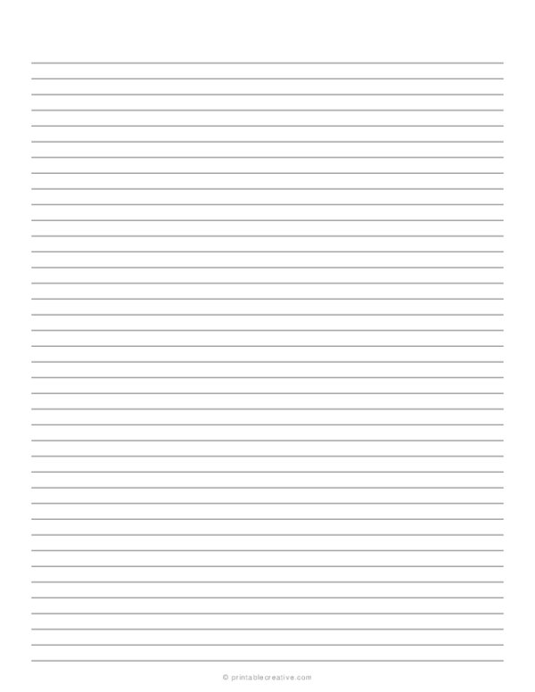 1/4 Lined Paper