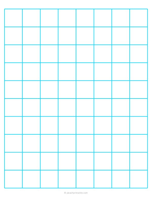 1 Grid Plain Graph Paper Blue with Heavy Index Lines