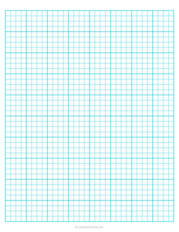 1/4 Inch Engineering Graph Paper - Blue