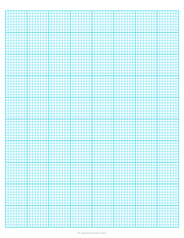 1/8 Engineering Graph Paper - Blue