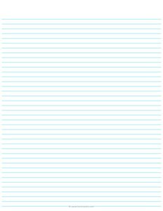 1/4 Lined Paper - Blue