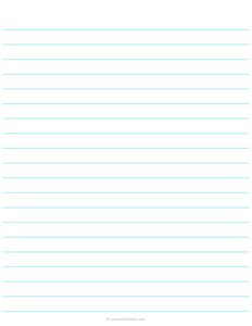 1/2 Lined Paper - Blue