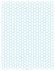 1/2 Hex Graph Paper - Blue