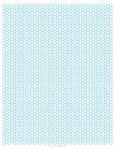 1/4 Hexagonal Graph Paper - Blue