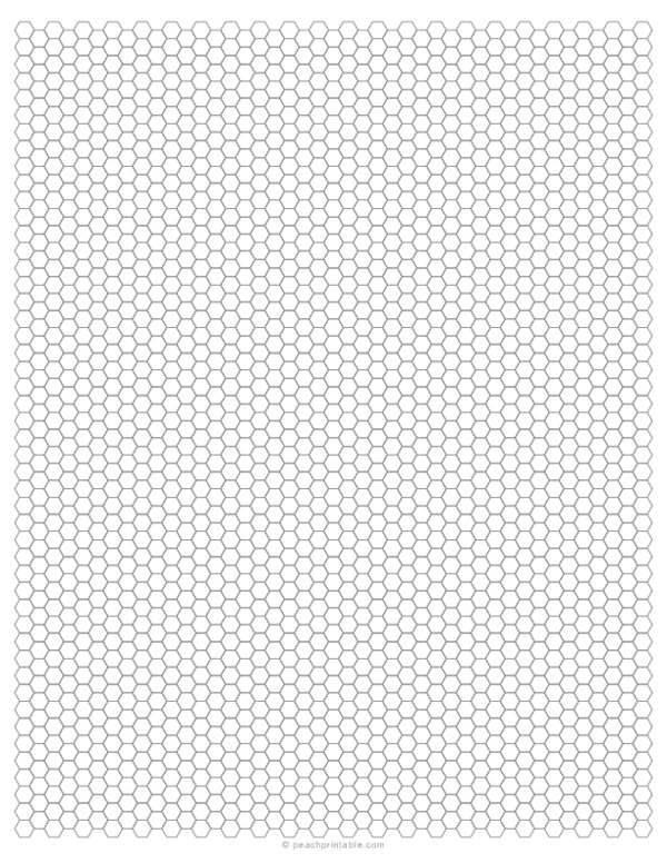1/4 Hexagon Graph Paper