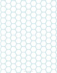 1 Inch Hex Graph Paper - Blue