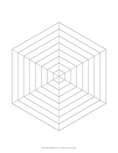 Hexagon Radar Chart Template - 6 Sides