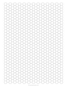 1 cm Hexagonal Graph Paper
