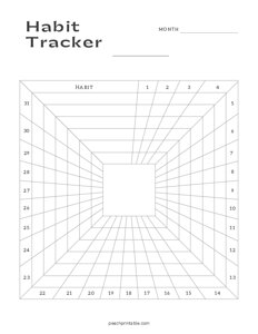 Habit Tracker - Square Spiral