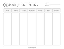 Minimalist Simple Weekly Calendar
