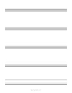 Music Manuscript Paper - 5 Medium Staves