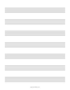 Music Manuscript Paper - 7 Medium Staves