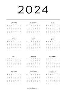 2024 Calendar - Year at a Glance