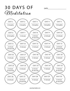 30 Days of Meditation