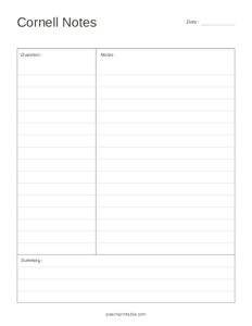 Minimalist Cornell Notes - Lined