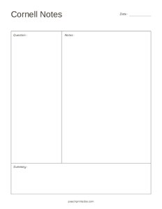 Minimalist Cornell Notes - Plain