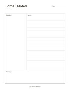 Minimalist Cornell Notes - Partial Lined