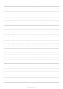 1 Handwriting Paper - 4 Lines - Dashed - (A4 Size)