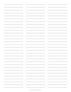 3 Column Lined Paper | College Ruled