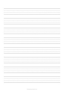 3/4 Handwriting Paper - 4 Lines - Dashed - (A4 Size)