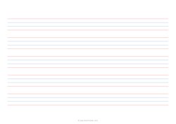 3/4 Handwriting Paper - 4 Lines - (A4 Size) - Red Blue