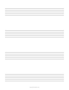 Music Staff Paper - 4 Staves