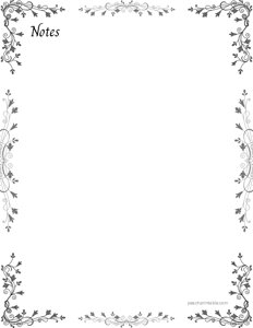 Floral Border Notes Page