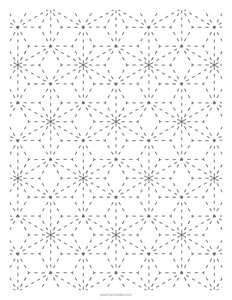 Sashiko Hemp Leaf Pattern - #3