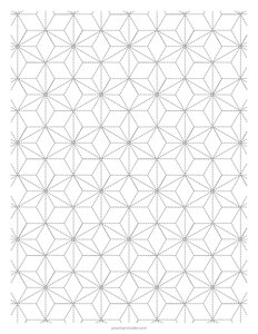 Sashiko Hemp Leaf Pattern - #2