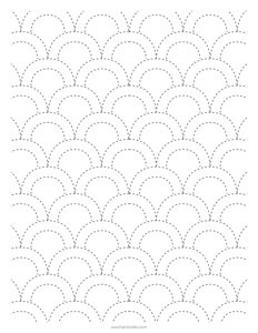 Sashiko Fish Scale Pattern - Small