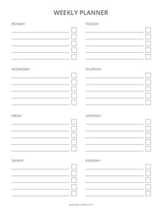 Minimalist Weekly Planner TO DO List