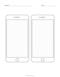 2-UP Smartphone Sketch Sheet - Grid