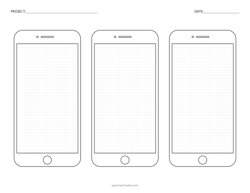 3-UP Smartphone Sketch Sheet - Grid