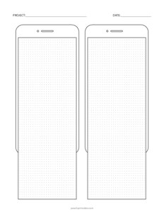 2-UP Expanded Smartphone Sketch Sheet - Grid