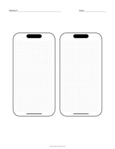 2-UP Smartphone Sketch Sheet - Grid