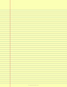 Narrow Ruled - Yellow Lined Paper