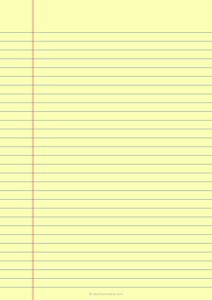 Wide Ruled - Yellow Lined Paper - (A4)