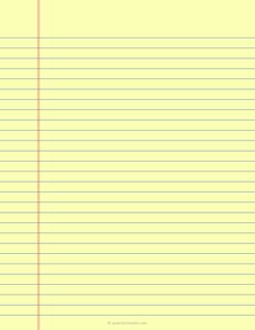 Wide Ruled - Yellow Lined Paper