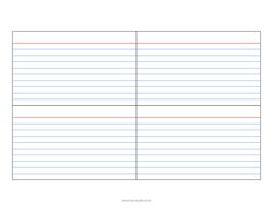 3x5 Lined Index Cards (Landscape)