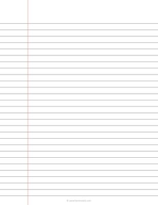 Law Ruled Paper Black - 1.5 Side Margin