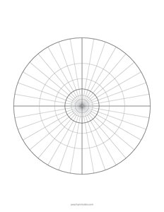 Log Polar Grid with Bold Decades