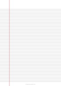 5 mm Lined Paper - Side Margin - A4