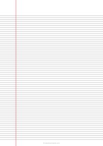 4 mm Lined Paper - Side Margin - A4