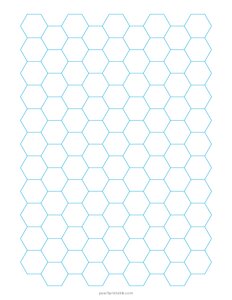 1/2 Hexagonal Graph Paper - Blue