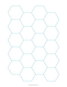 1 Hexagonal Graph Paper - Blue