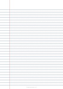 8.7 mm Wide Ruled Lined Paper (A4) - Center Line
