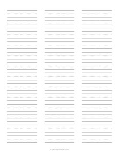 1/2 Handwriting Paper (3 Column)