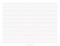 1/2 Handwriting Paper - Red Blue