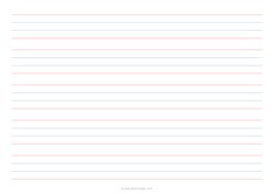 1 Handwriting Paper - 4 Lines - (A4) - Red Blue